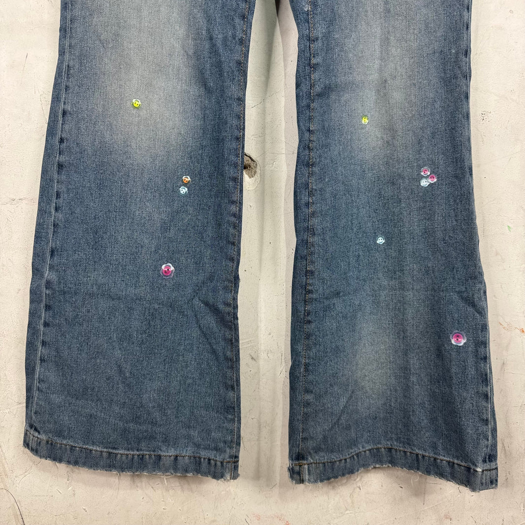Acne Studios Floragatan Sticker Flared Jeans