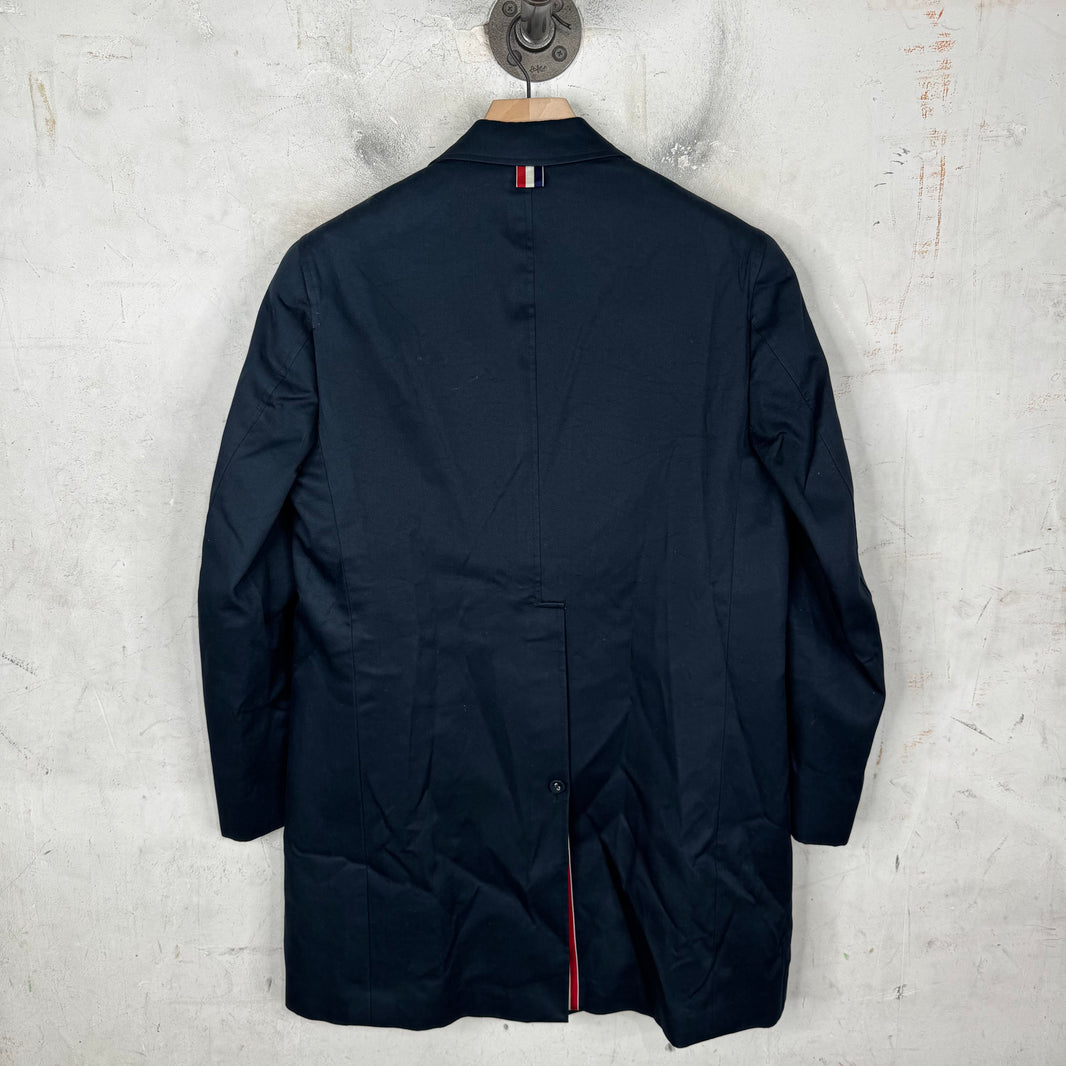 Thom Browne Navy Mid-Length Coat