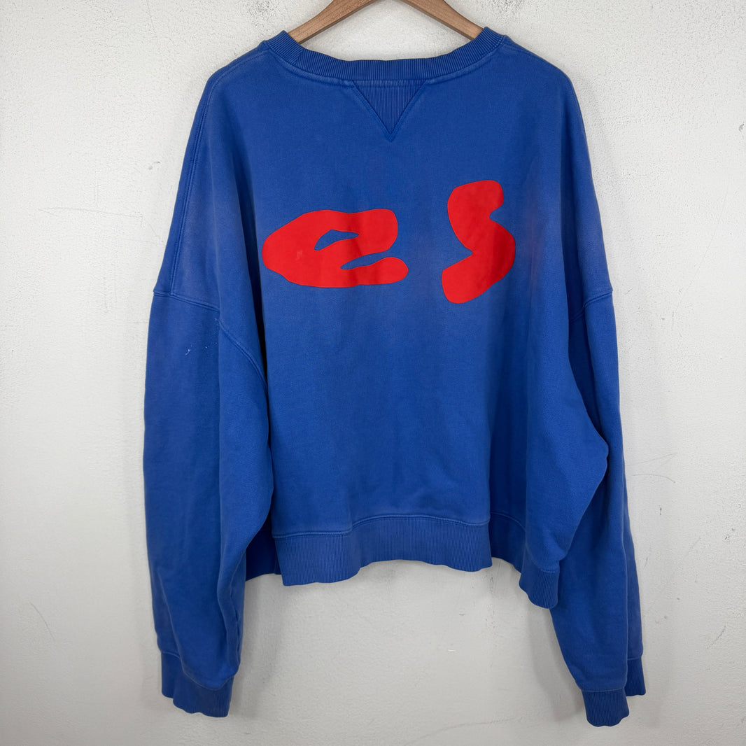 Entire Studios Blue Logo Cropped Crewneck