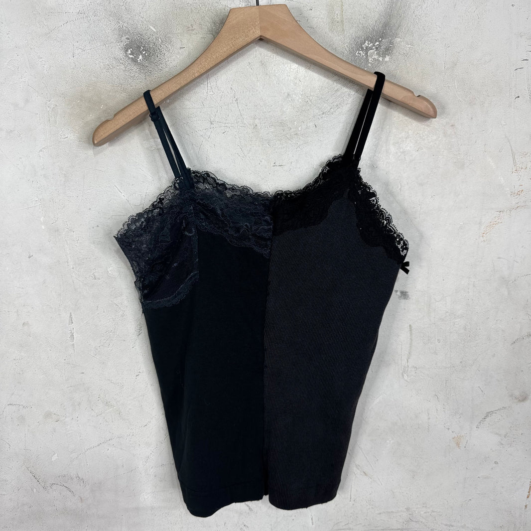 Balenciaga Split Reconstructed Lace Trim Top