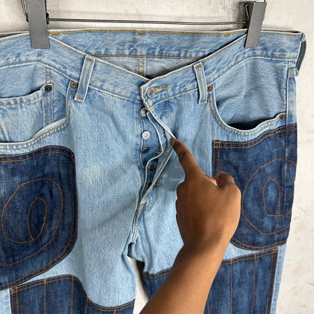 Needles Patched Contrast Blue Jeans