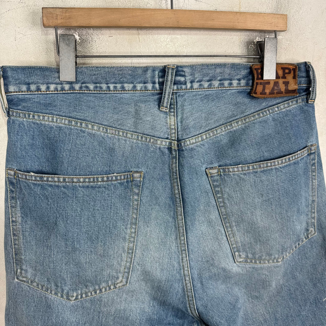 Kapital Blue Bone Denim Shorts