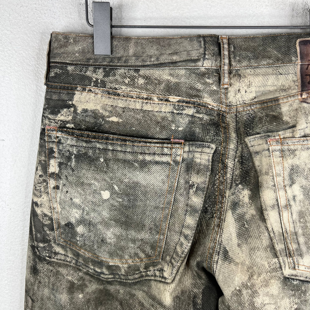 Acne Studios Paint Splatter Trompe Denim Jeans