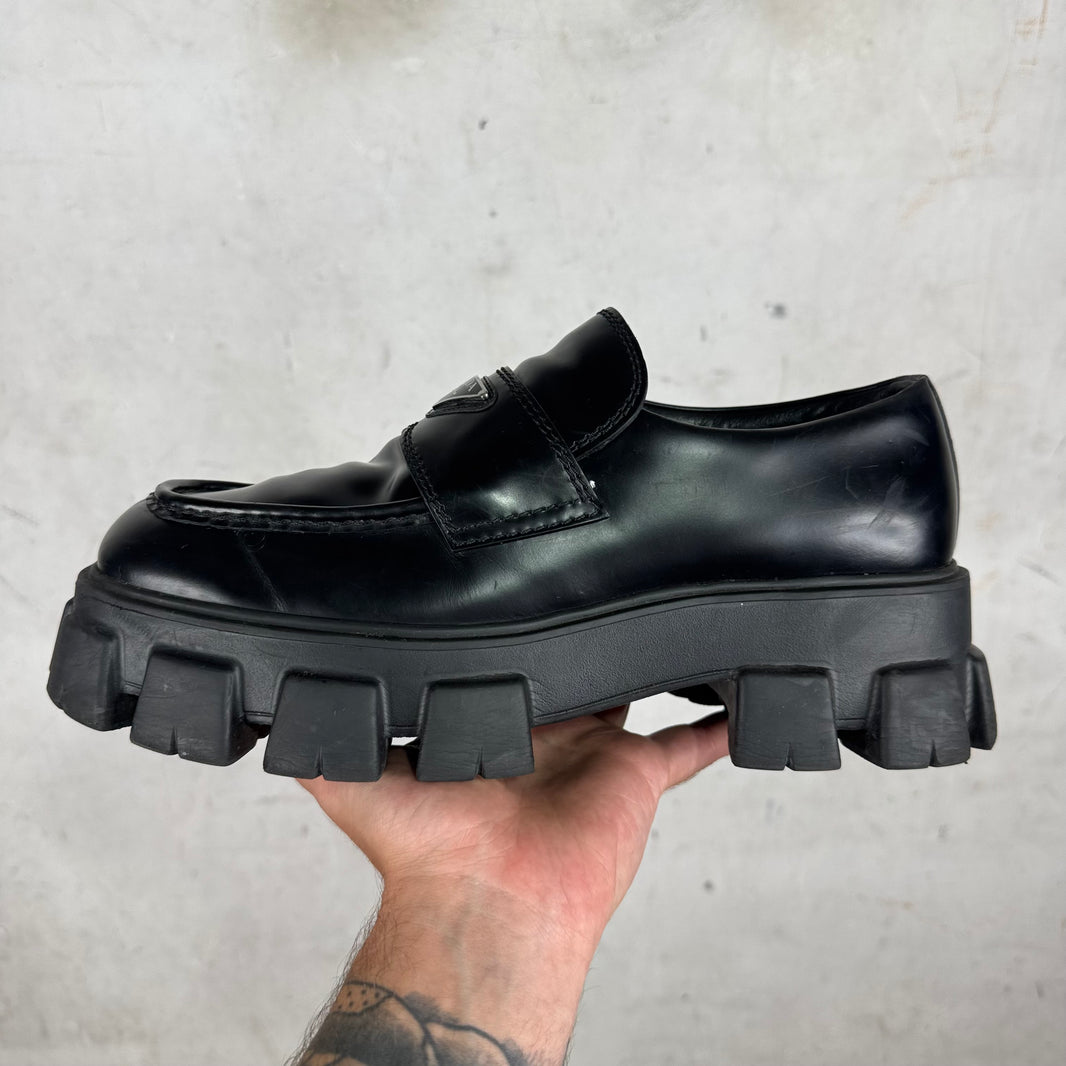 Prada Plaqued Monolith Loafers