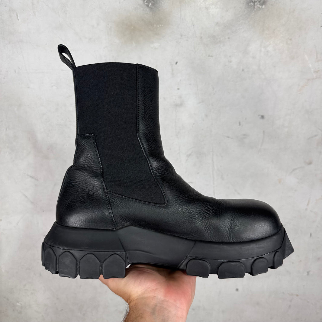 Rick Owens Leather Bozo Beatle Boots