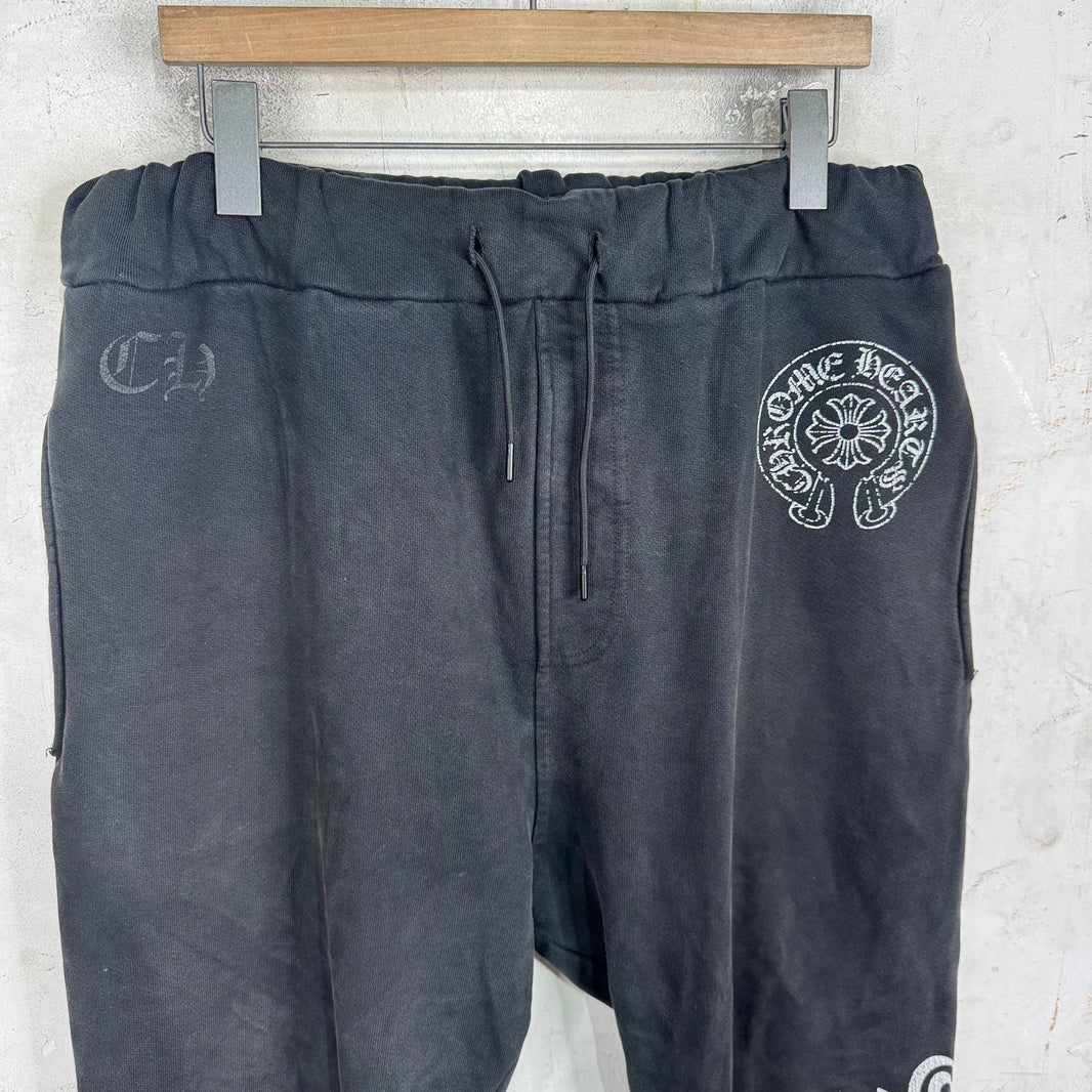 Chrome Hearts Faded Black Horseshoe Sweatpants