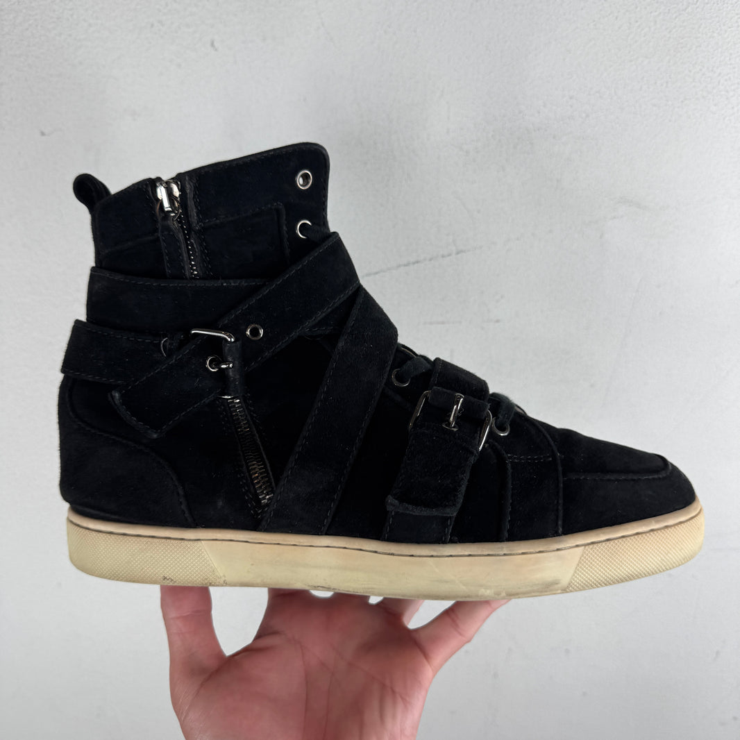 Christian Louboutin Black Multi Strap Hi Top Sneaker