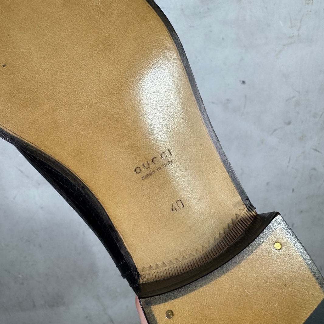 Gucci Double G Leather Studded Cowboy Boots