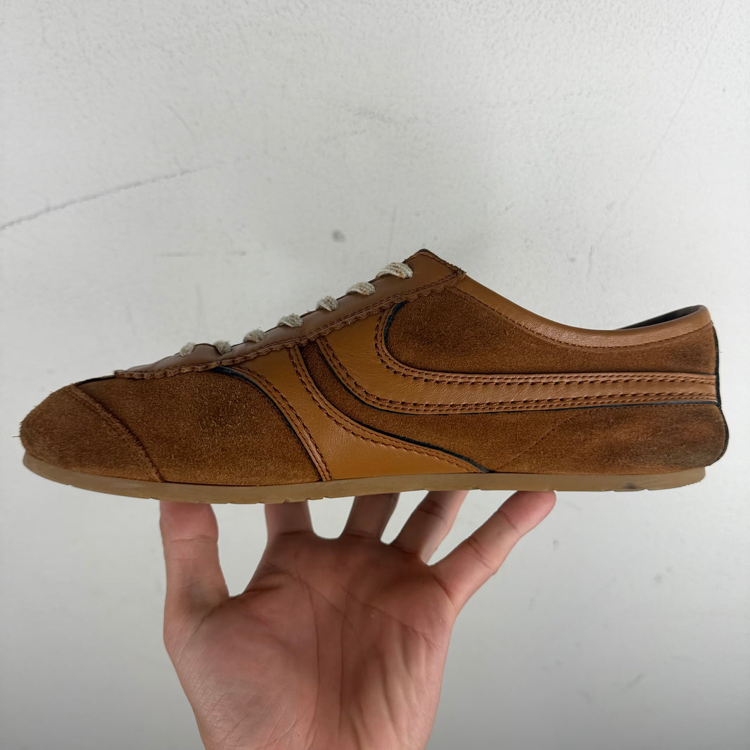 Dries Van Noten Brown Leather Driver Sneakers