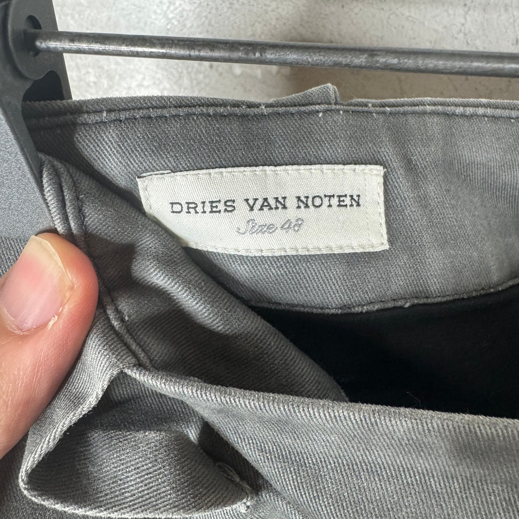 Dries Van Noten Gray Twill Pants