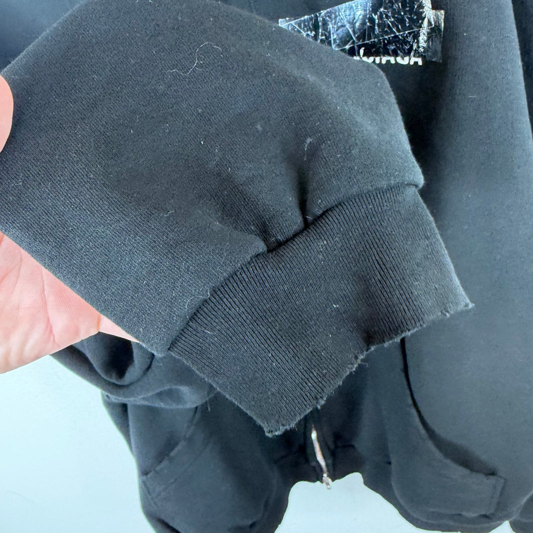 Balenciaga Silver Tape Zip-Up Hoodie