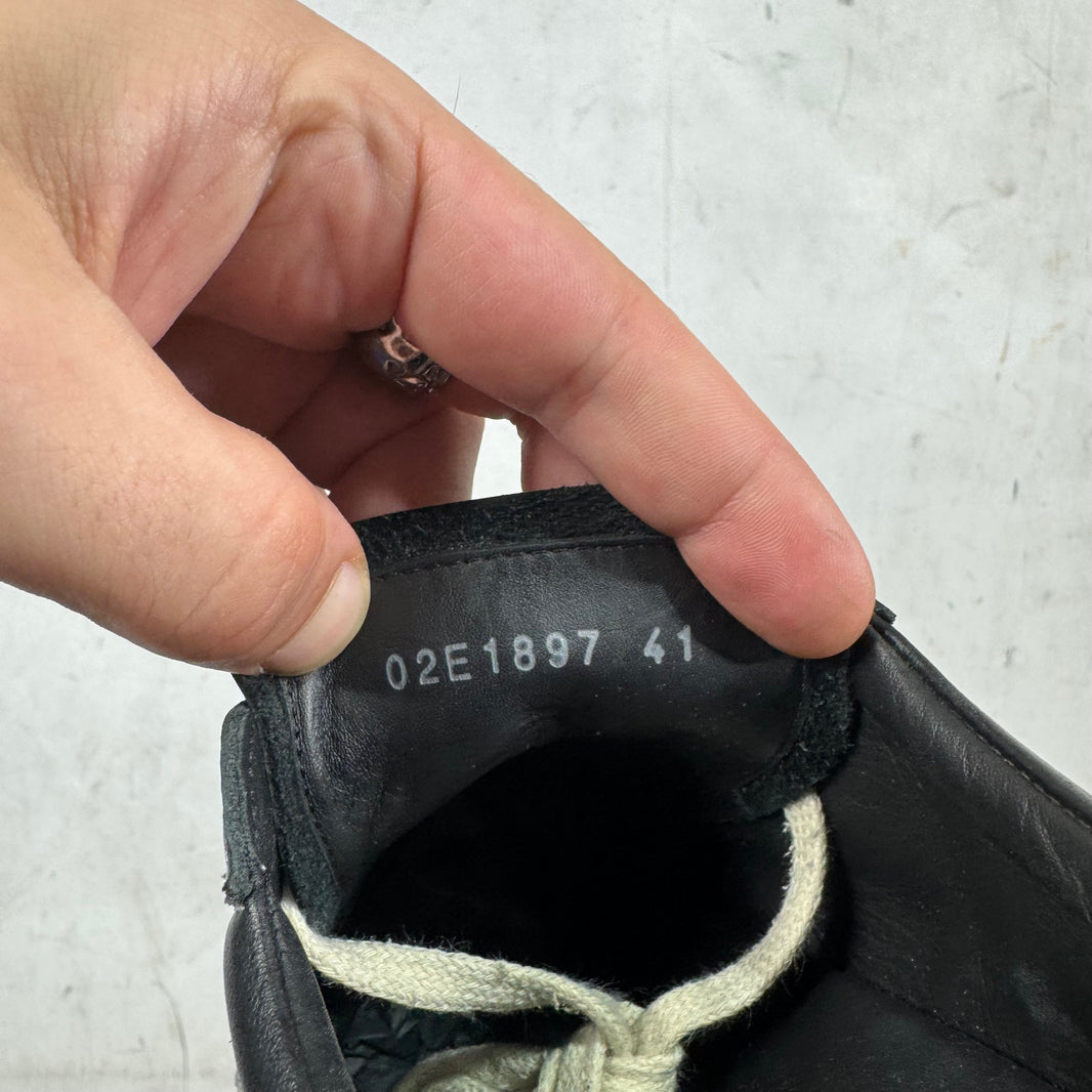 Rick Owens Tonal Black Leather Vans