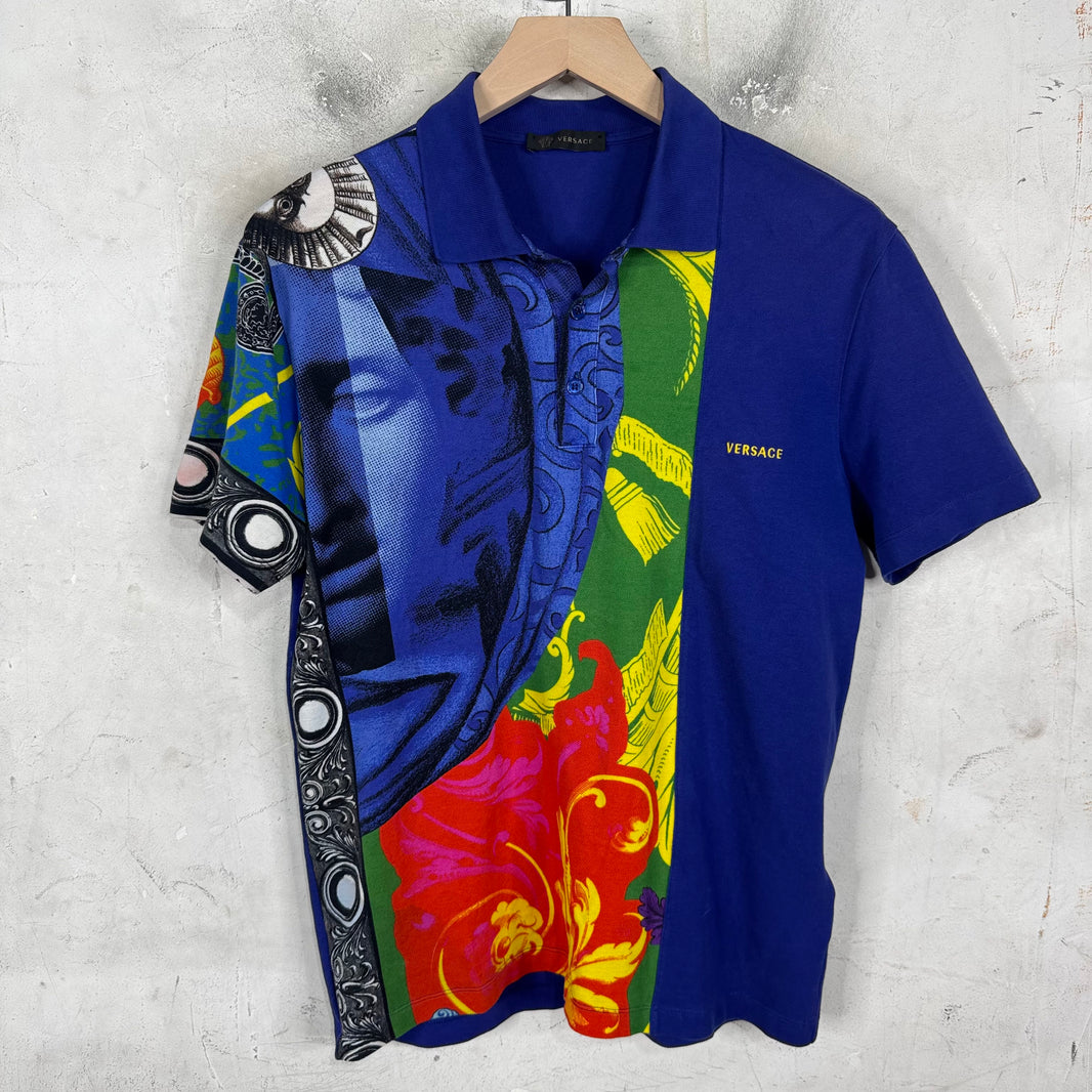 Versace Patterned Split Polo