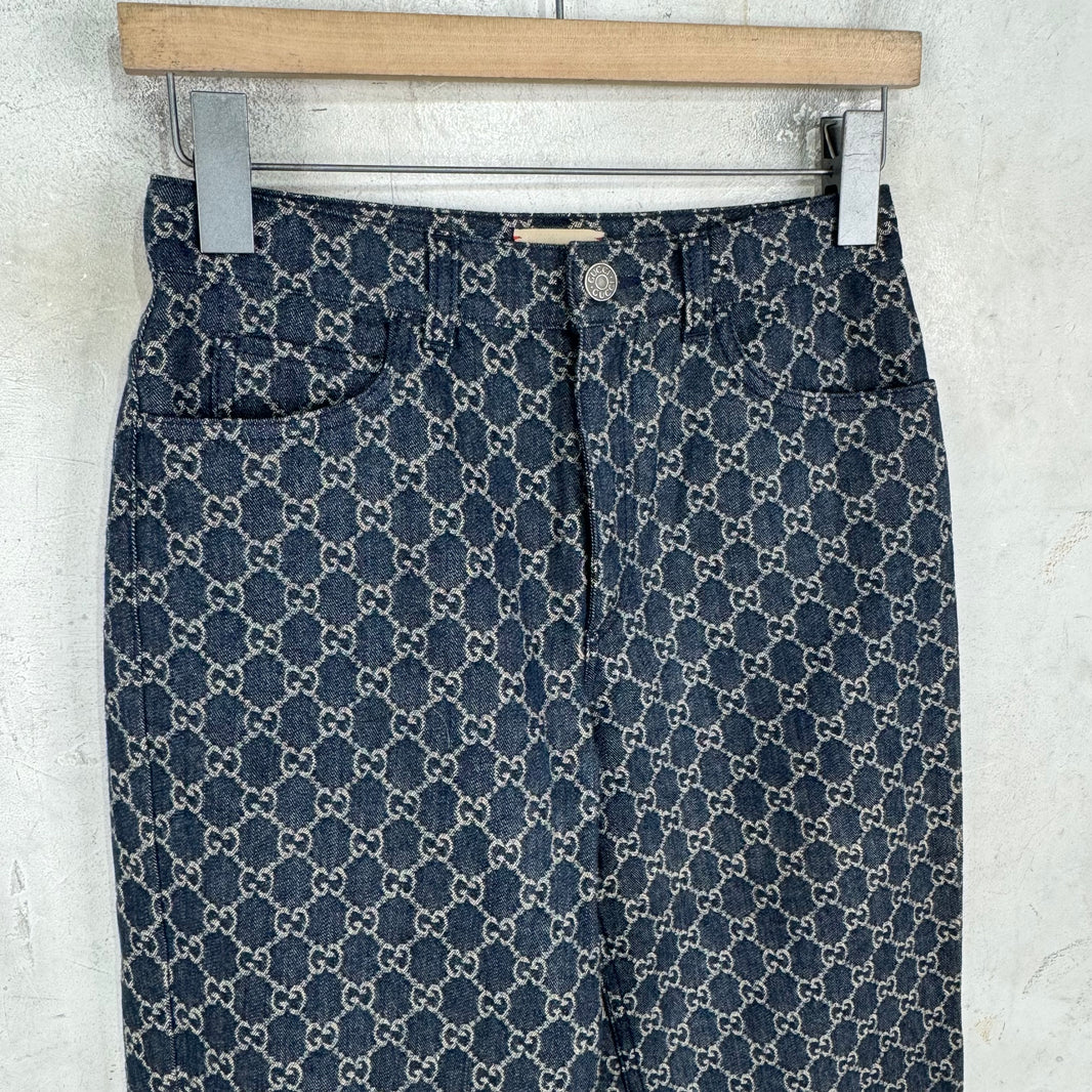 Gucci Monogram Leather Emblem Jeans