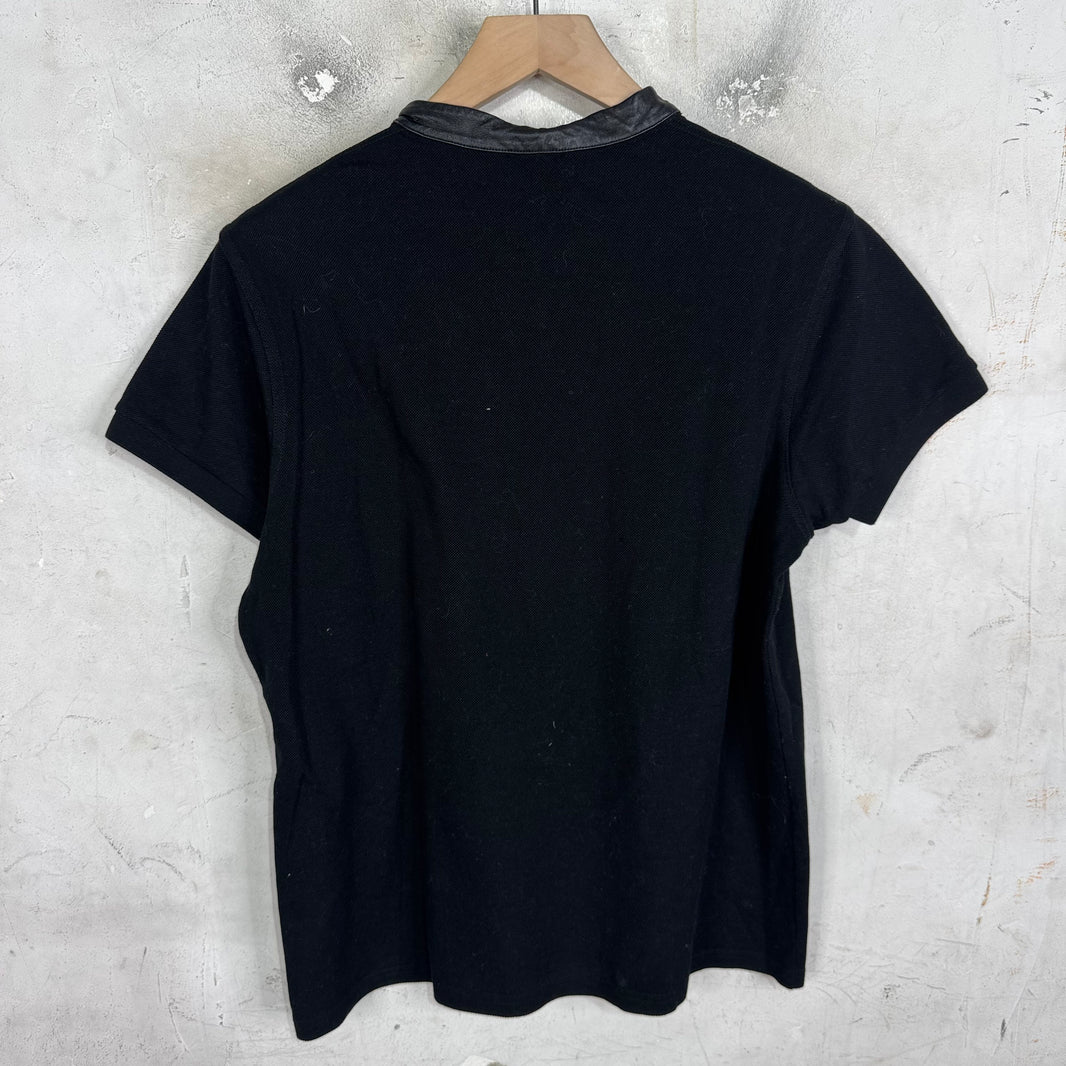 Saint Laurent Two Button Leather Collar Shirt