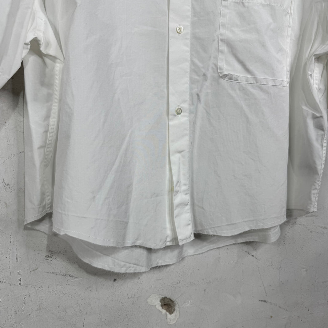 Margiela Cropped White Button-Up Shirt