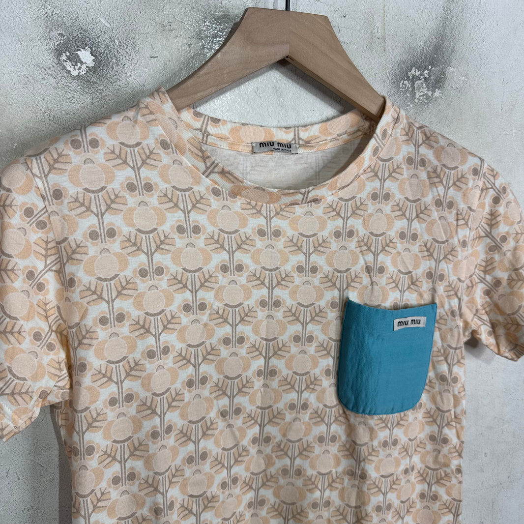 Miu Miu 2015 AOP Pocket T-Shirt