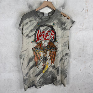 Vintage Slayer Dyed Distressed Cut off T-Shirt