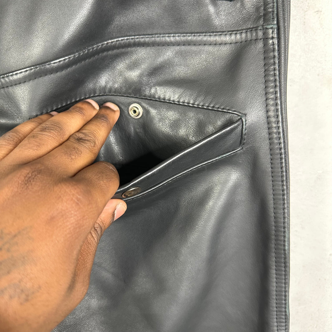 Acne Studios Leather Biker Cargo Pants