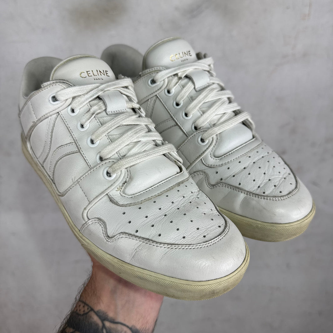 Celine White Triumph Low Sneakers