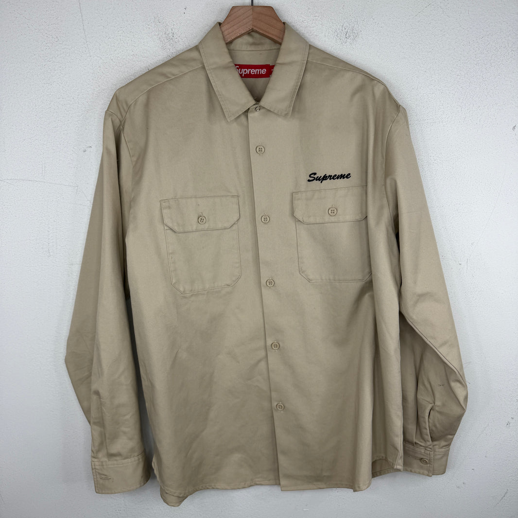 Supreme God Bless Tan Button Up Shirt