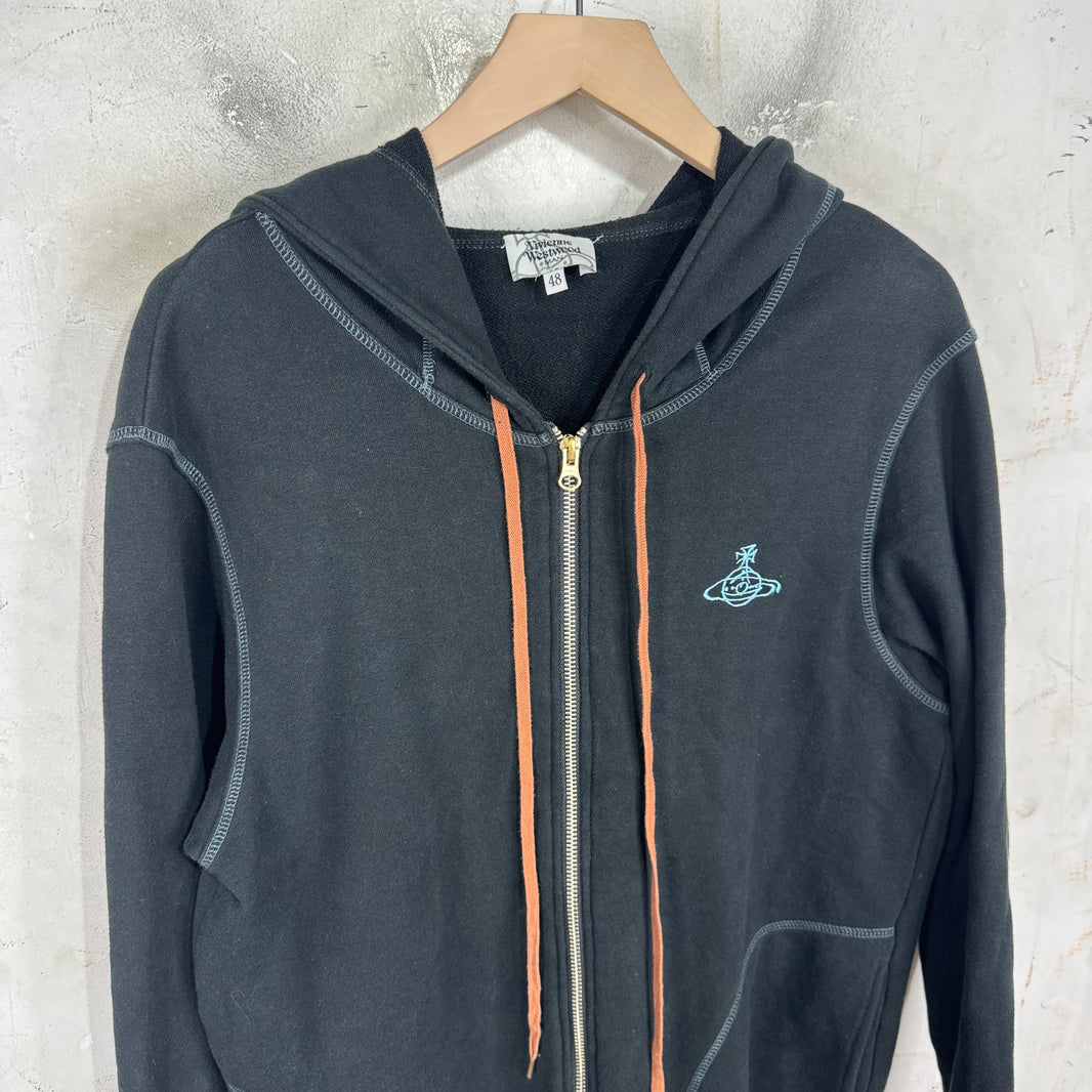 Vivienne Westwood Stripe Ribbing Zip Hoodie
