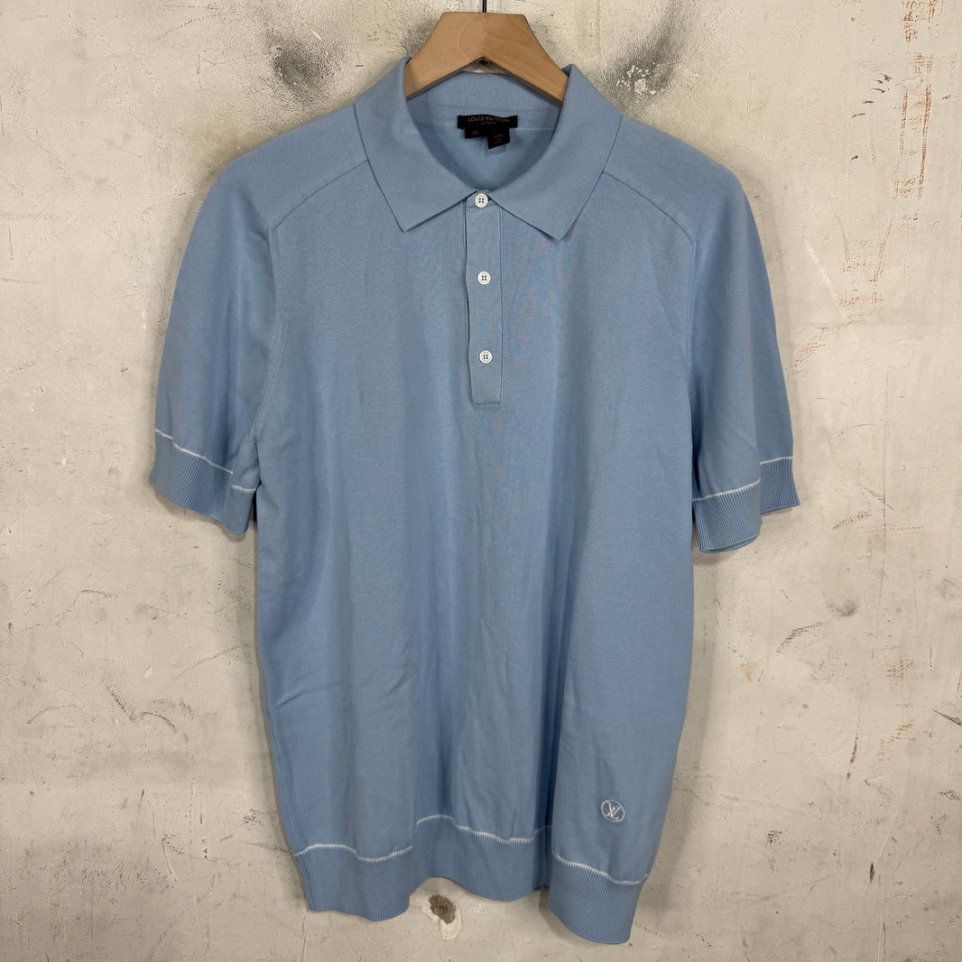 Louis Vuitton Blue Uniformes Knitted Polo