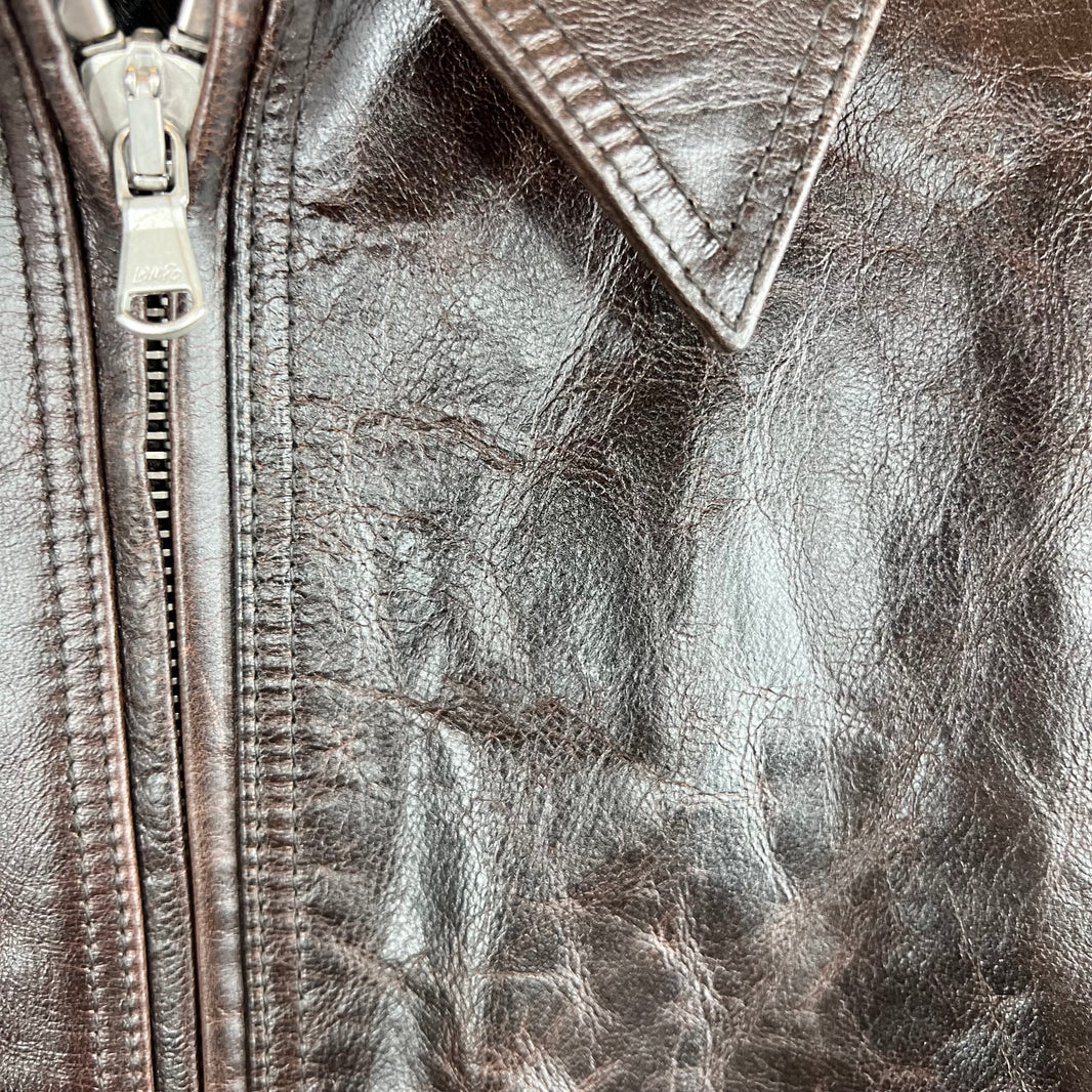 Stussy Brown Leather Garage Jacket