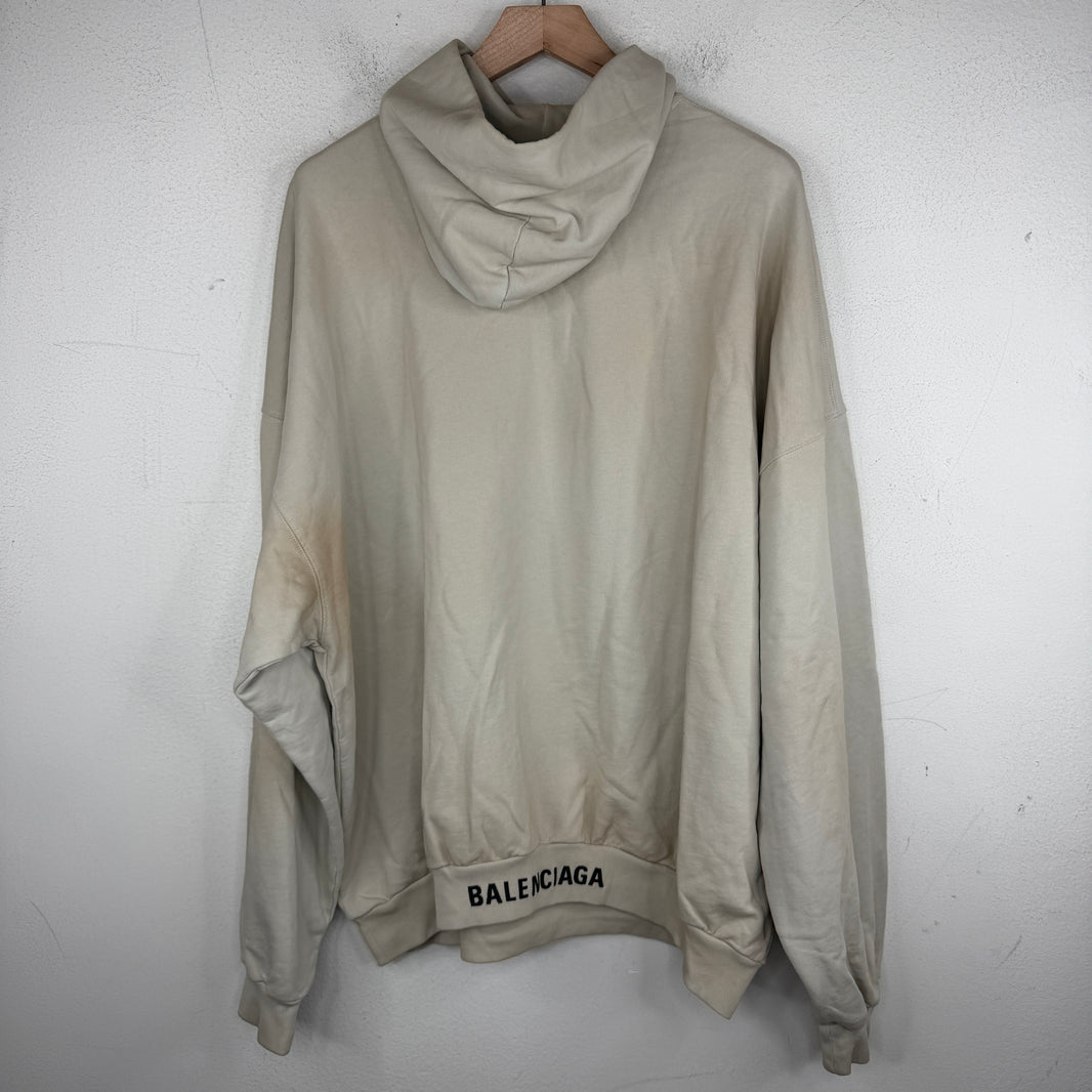 Balenciaga Tan Waistband Logo Hoodie