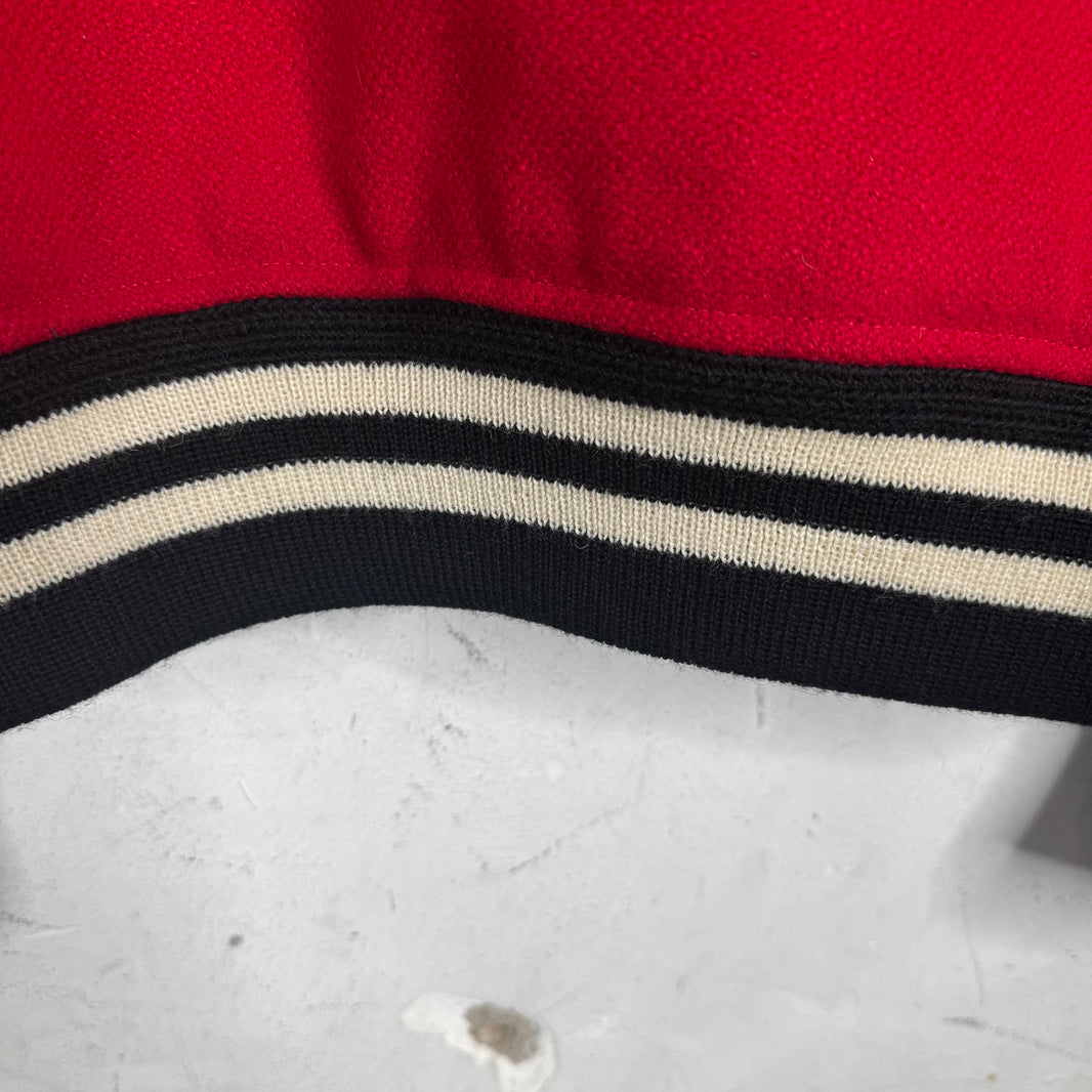 Saint Laurent Red Cheetah Varsity Jacket