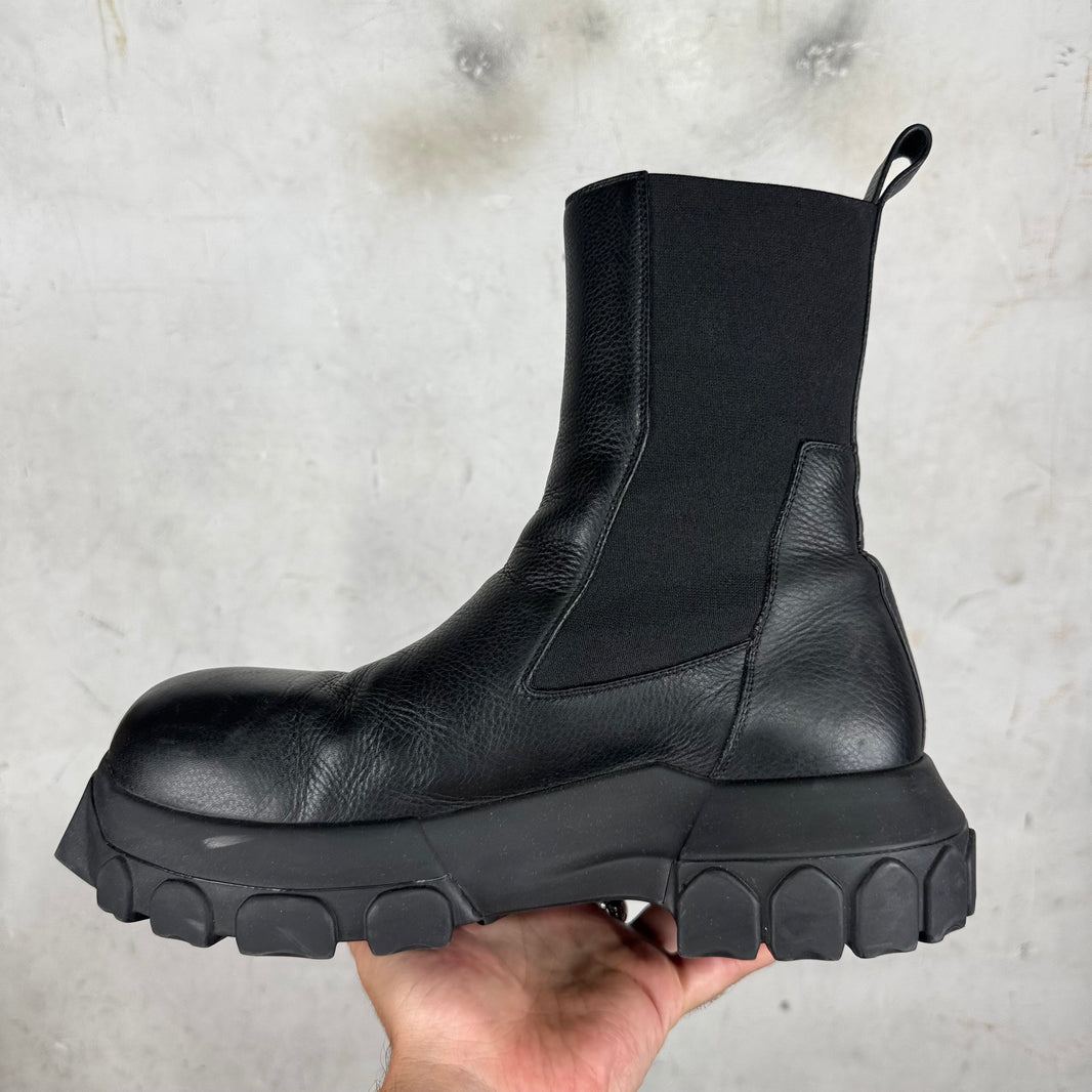 Rick Owens Leather Bozo Beatle Boots