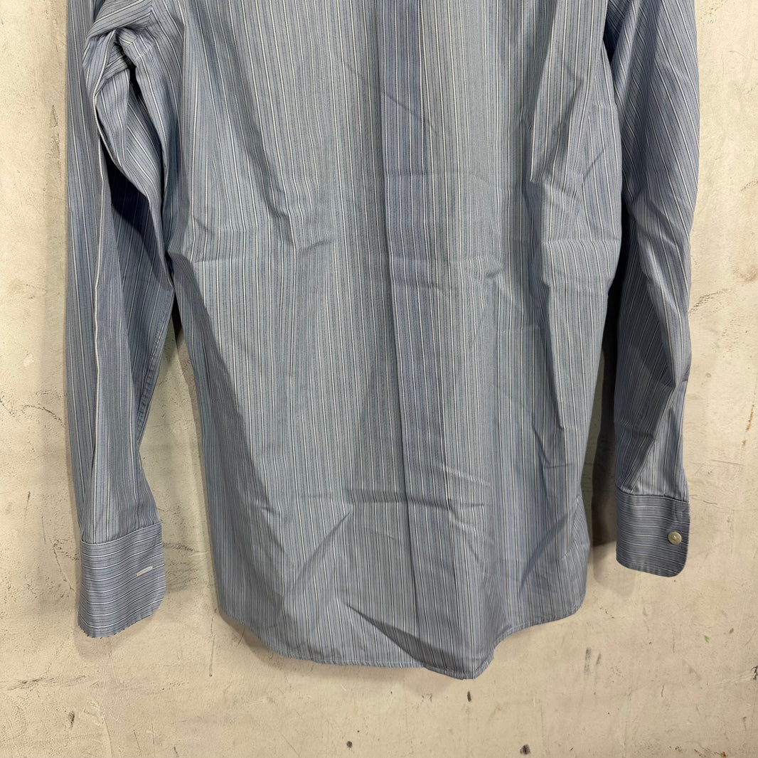 Dolce Gabanna Blue Striped LS Button Up