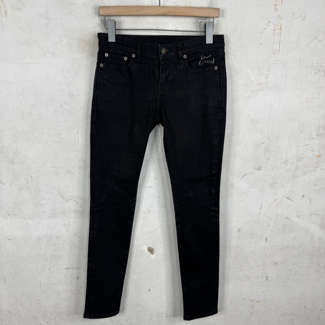 Saint Laurent Stitch Logo Black D01 Jeans
