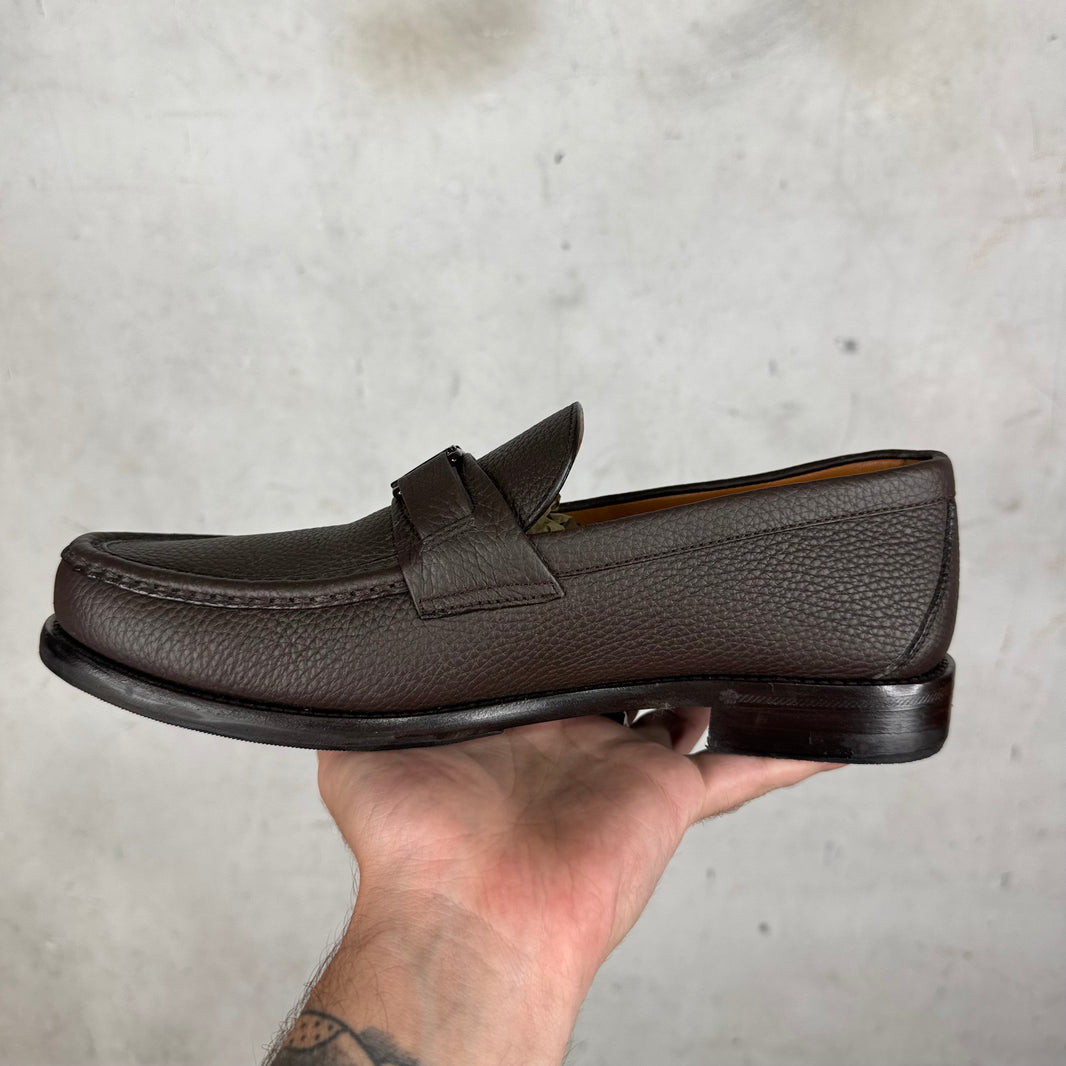 Louis Vuitton Brown Leather Buckled Loafers