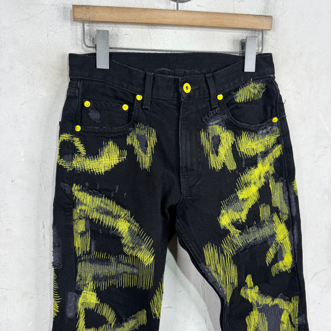 Endless Denim Yellow Stitch Repaired Denim