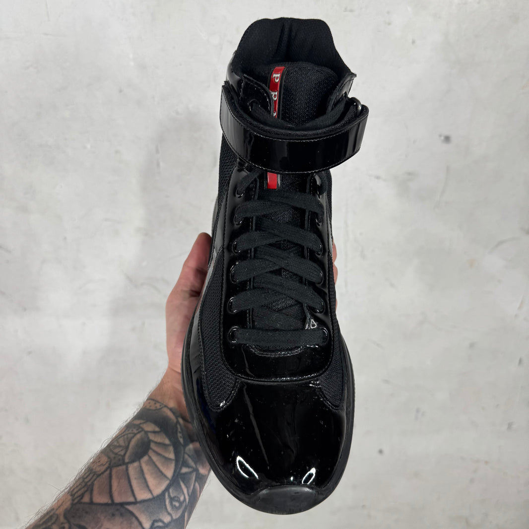 Prada Patent Triple Black High Americas Cup