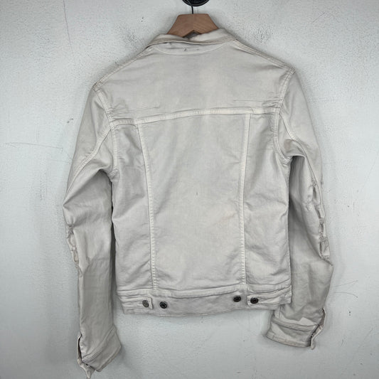 Dior White Distressed Denim Trucker Jacket