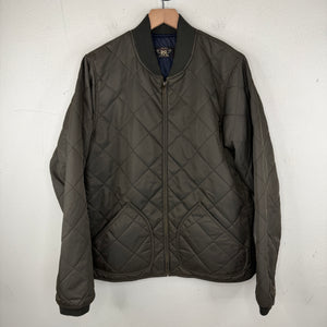 RRL Gray Quilted Bomber Jacket