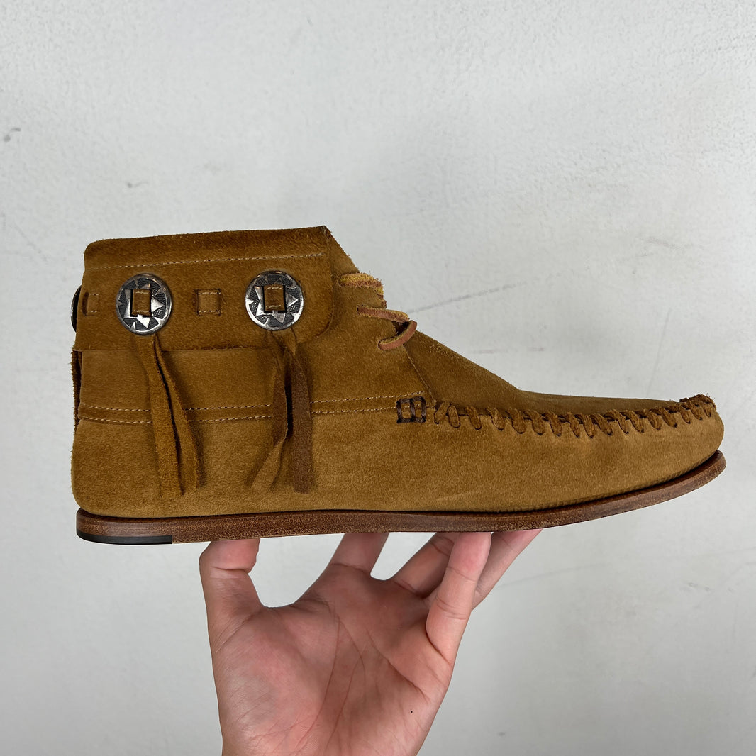 Saint Laurent Suede Concho Moccasin Boots