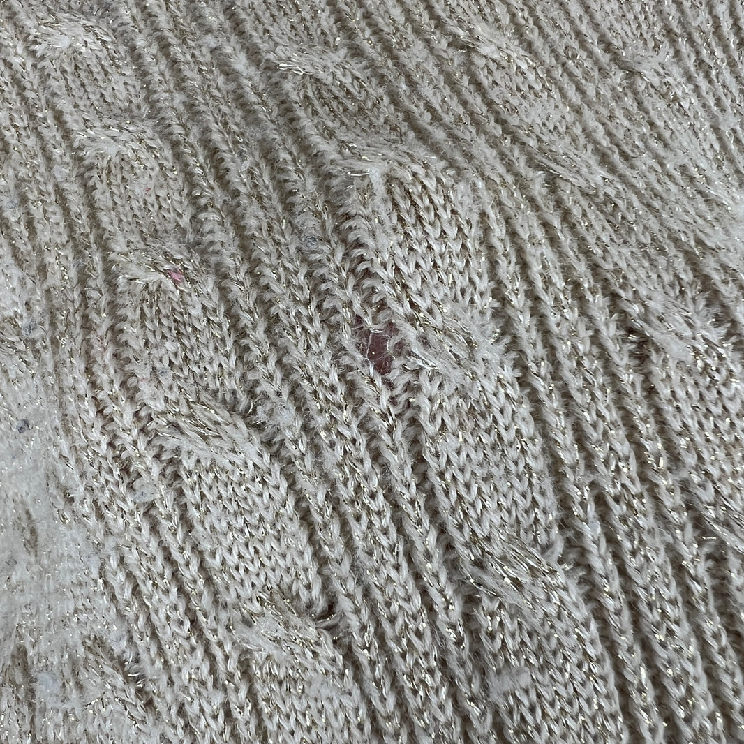 CDG Beige Cable Knit V Neck Sweater