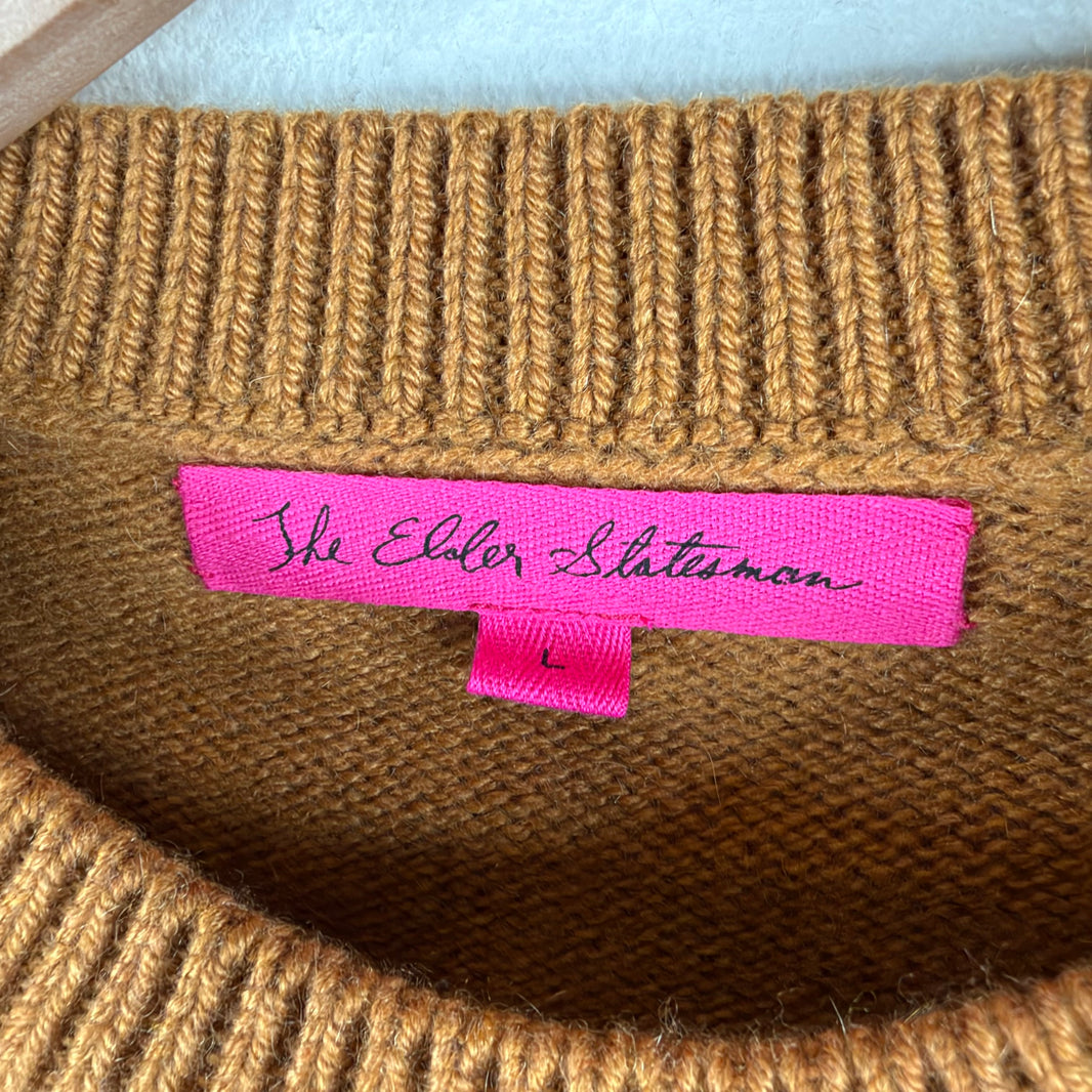 Elder Statesman Cropped Mustard Cashmere Sweater