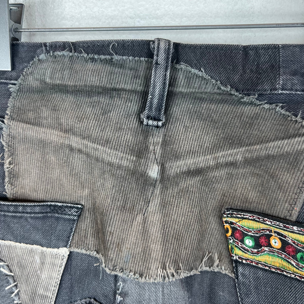 Kapital Black Patchwork Straight Denim Jeans