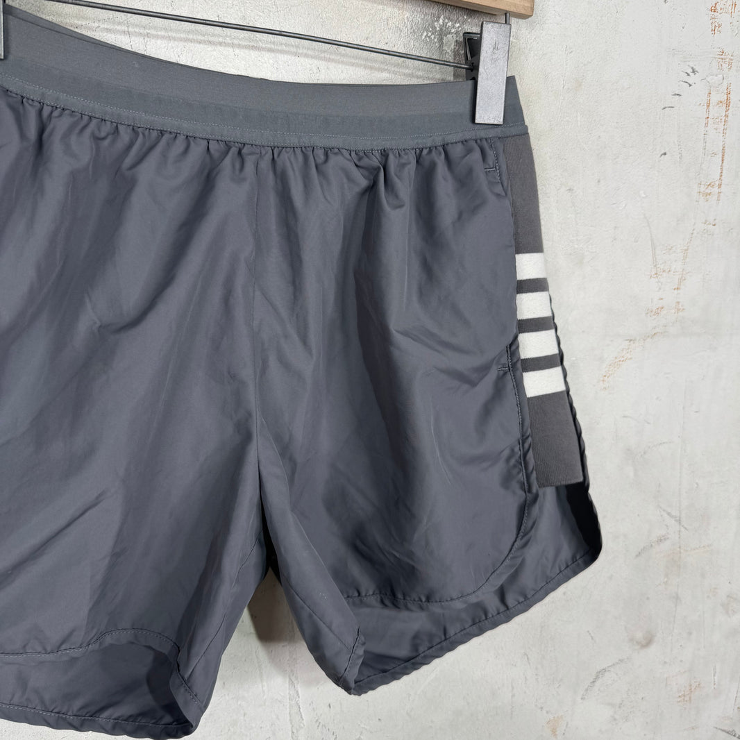 Thom Browne Grey Striped Running Shorts