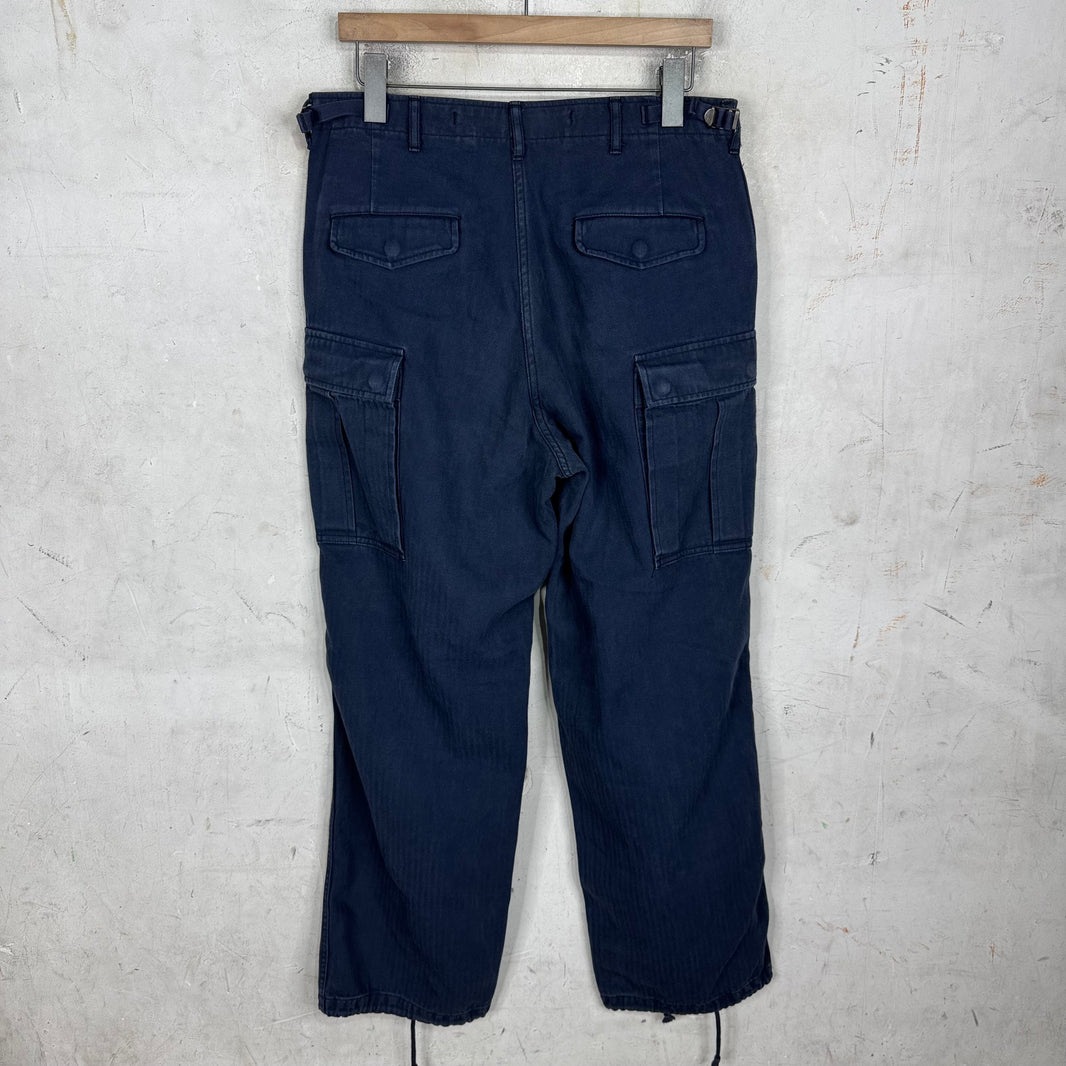 CDG Homme Navy Herringbone Cargos