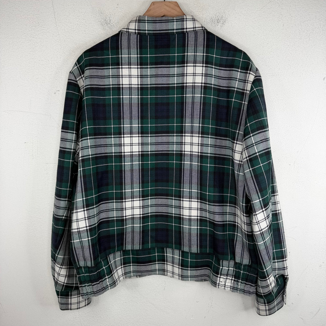 Noah Green Plaid Zip Jacket