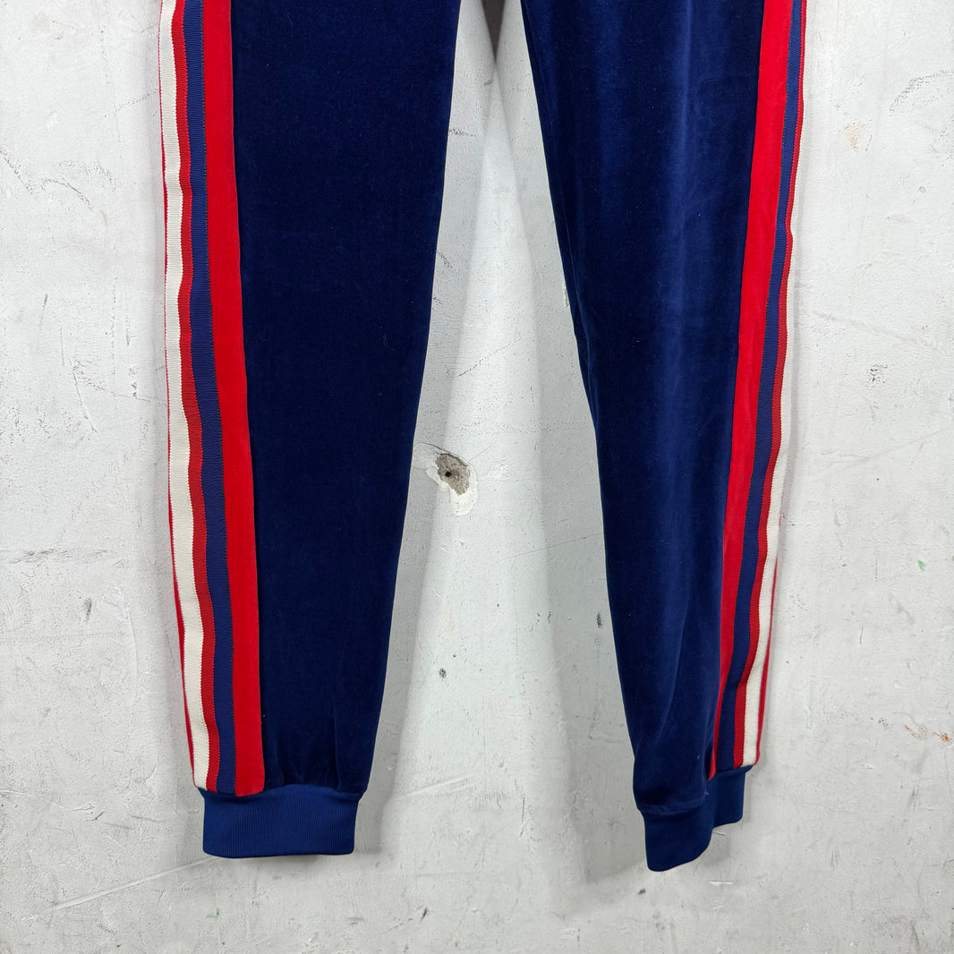 Gucci Blue Velvet Track Pants