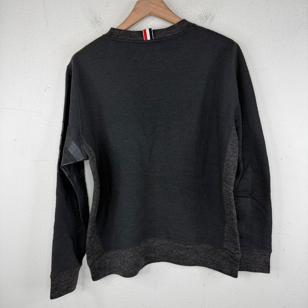 Thom Browne Gray Sleeve Stripe Wool Sweater