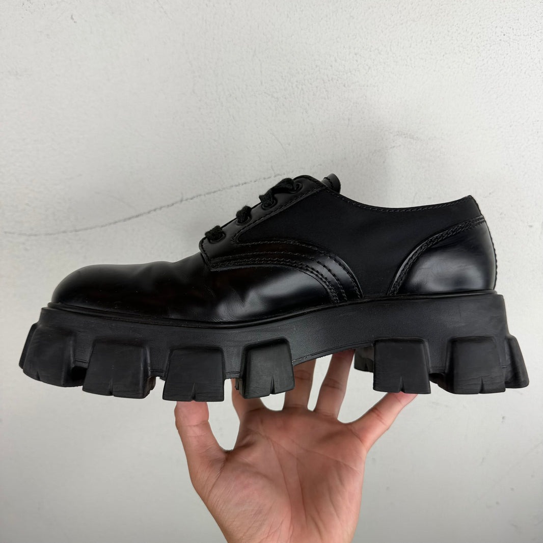 Prada Nylon/Leather Monolith Derbies