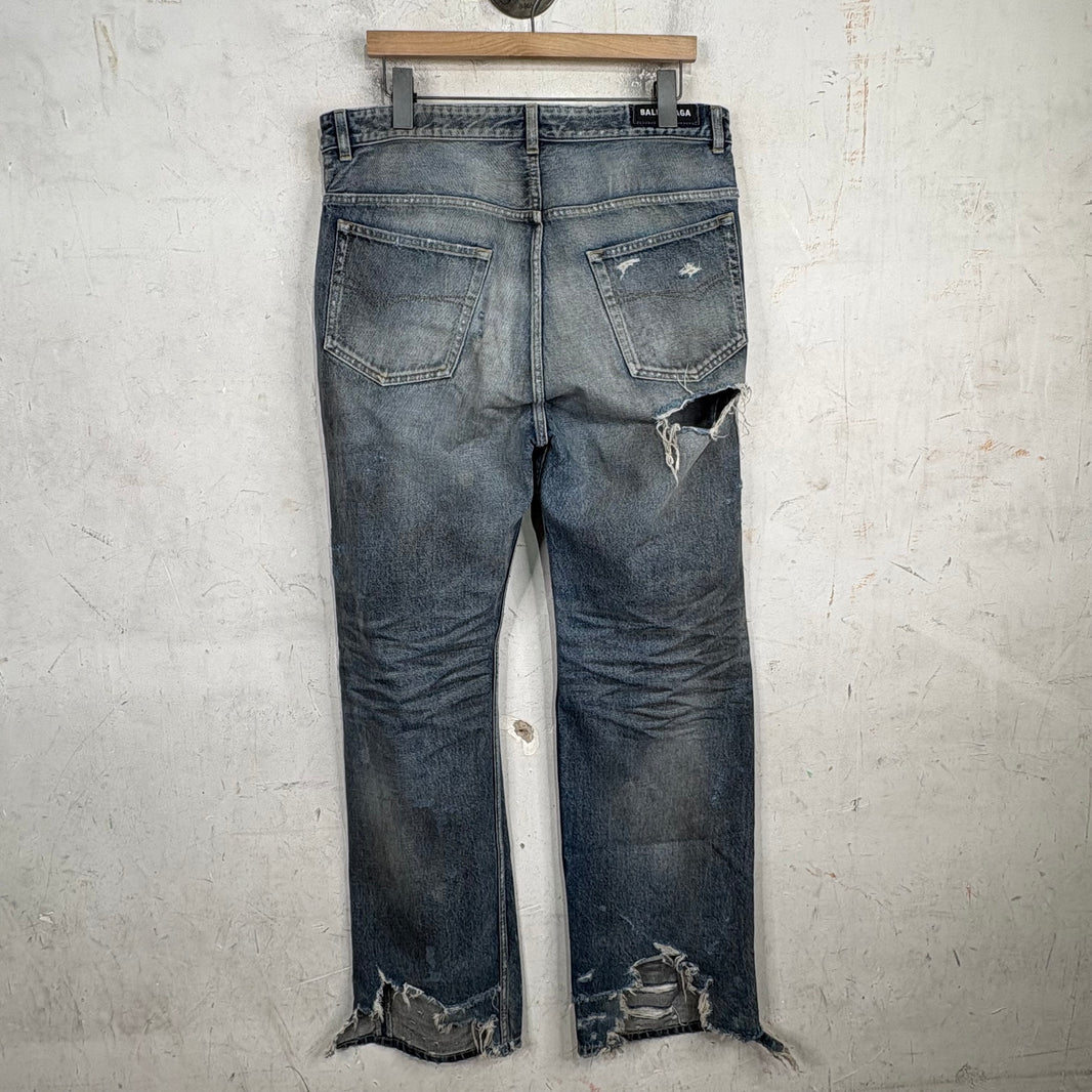 Balenciaga 2022 Distressed Mudwash Jeans