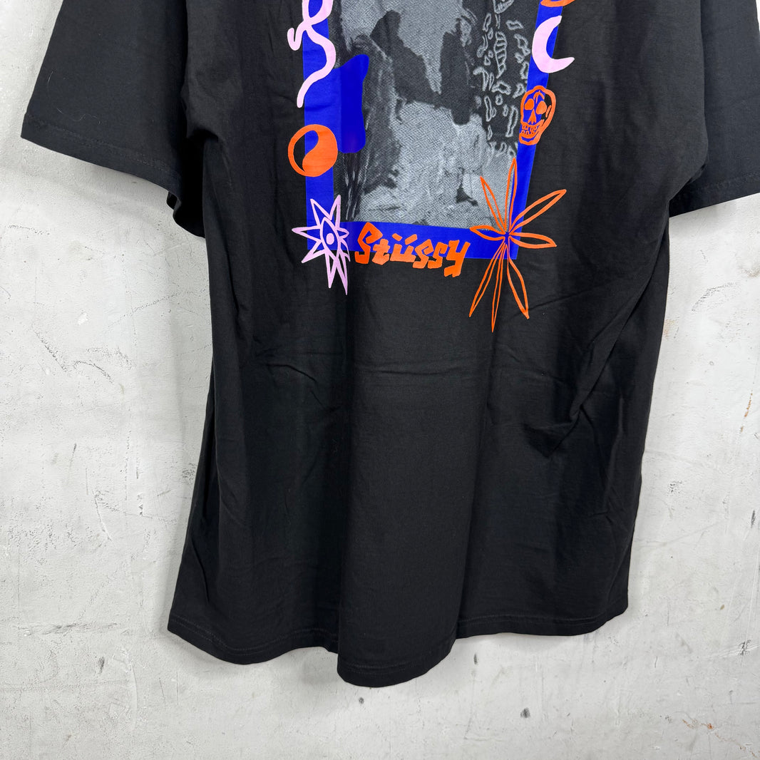Stussy x Our Legacy Black Embroidered T-Shirt